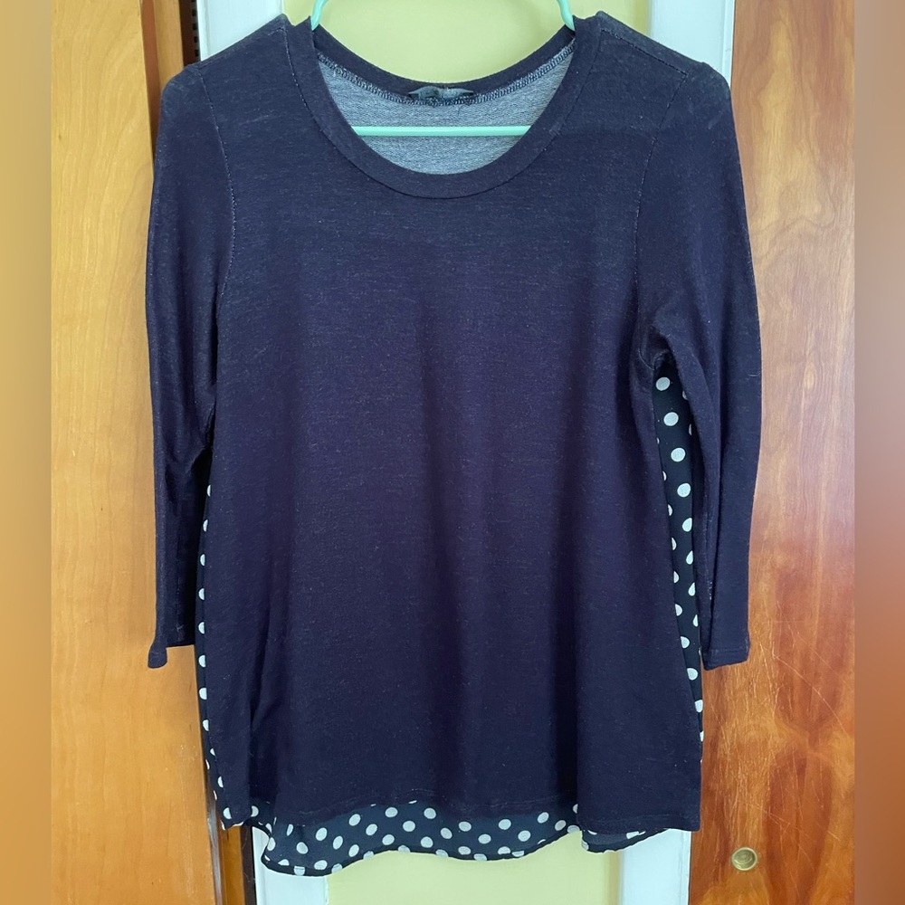 3/4 sleeve mixed print shirt